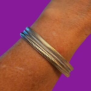 5/$25 Set of Three Textured Bangle Bracelets